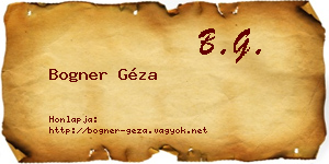 Bogner Géza névjegykártya
